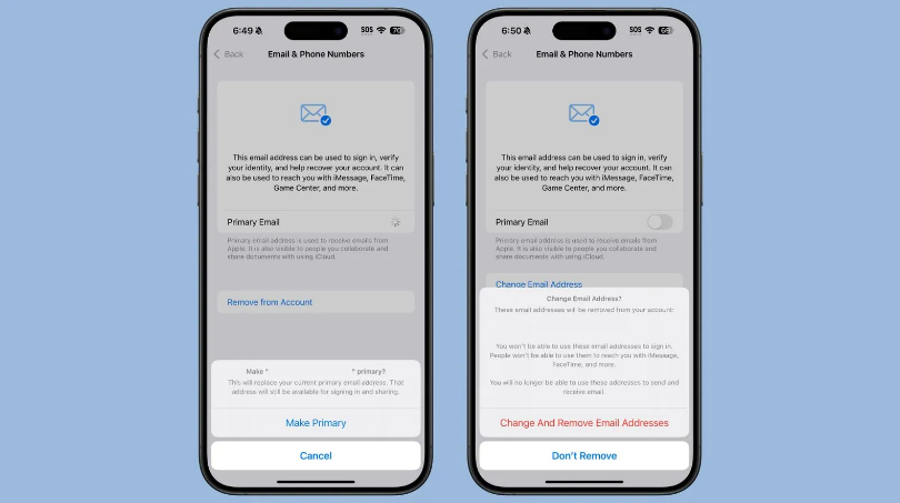 新干苹果手机维修分享苹果 iOS 18.1 支持设置“主要”邮箱地址并更改 iCloud 邮箱 